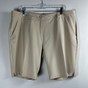 Lesmart Women's Golf Shorts 16 Beige Standard Fit Stretch Performance Activewear